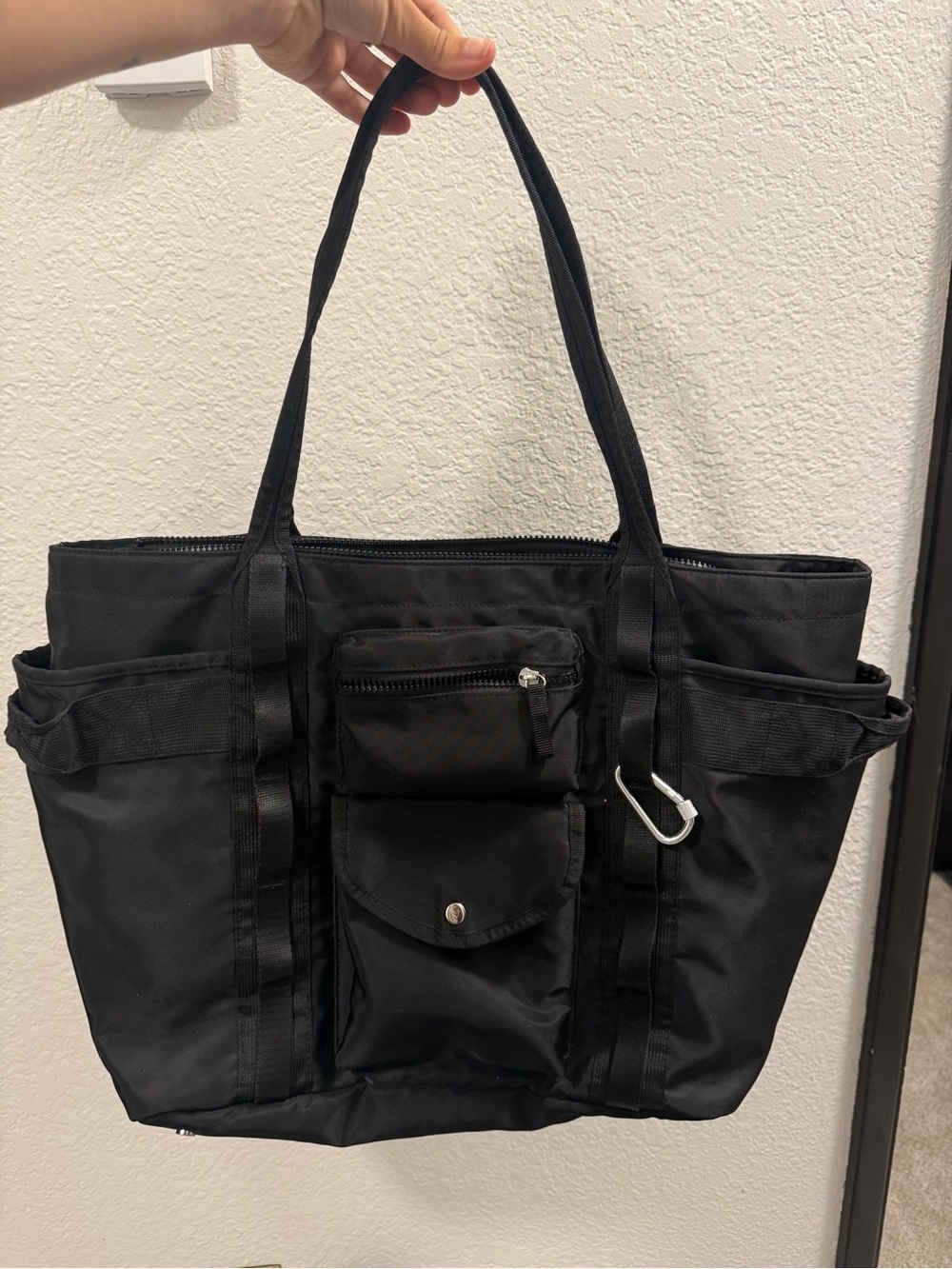 Tommy Bahama Black Nylon Tote Bag with Front Pockets